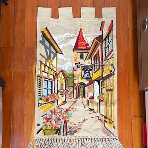 Charming Village Scene Wall Hanging